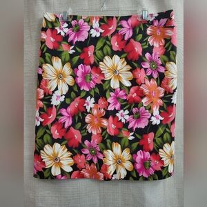 Vintage 90s View Women's Multicolor Floral Skirt Boho Unlined Back Zip Size 12